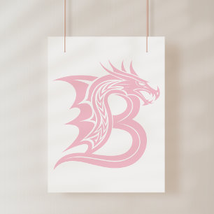 Drache gestalteter Buchstabe B, Drachenalphabet, M Fotodruck