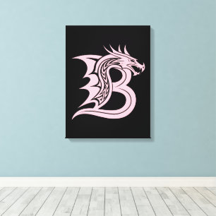 Drache gestalteter Buchstabe B, Drachenalphabet, M Leinwanddruck