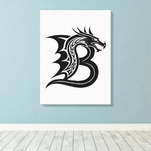 Drache gestalteter Buchstabe B, Drachenalphabet, M Leinwanddruck