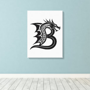 Drache gestalteter Buchstabe B, Drachenalphabet, M Leinwanddruck