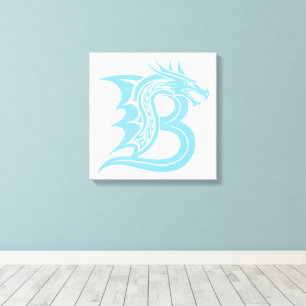 Drache gestalteter Buchstabe B, Drachenalphabet, M Leinwanddruck