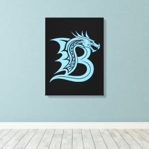 Drache gestalteter Buchstabe B, Drachenalphabet, M Leinwanddruck
