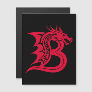 Drache gestalteter Buchstabe B, Drachenalphabet, M Magneteinladung