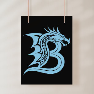 Drache gestalteter Buchstabe B, Drachenalphabet, M Poster