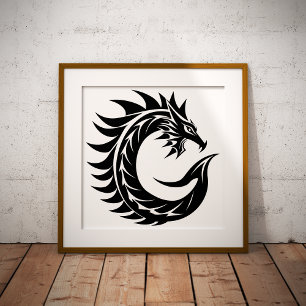 Drache gestalteter Buchstabe C, Drachenalphabet, M Fotodruck