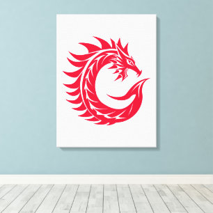 Drache gestalteter Buchstabe C, Drachenalphabet, M Leinwanddruck