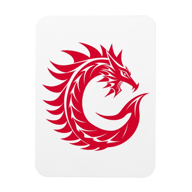 Drache gestalteter Buchstabe C, Drachenalphabet, M Magnet (Vertikal)