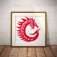 Drache gestalteter Buchstabe C, Drachenalphabet, M