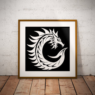 Drache gestalteter Buchstabe C, Drachenalphabet, M Poster