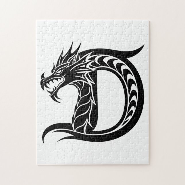 Drache gestalteter Buchstabe D, Drachenalphabet, M (Vertikal)