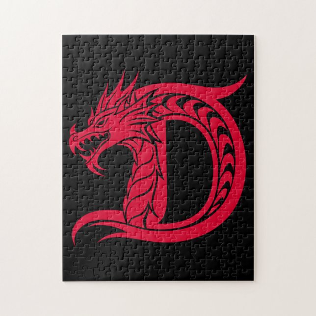 Drache gestalteter Buchstabe D, Drachenalphabet, M (Vertikal)