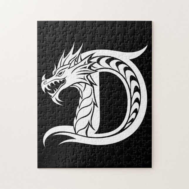 Drache gestalteter Buchstabe D, Drachenalphabet, M (Vertikal)
