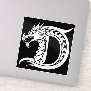Drache gestalteter Buchstabe D, Drachenalphabet, M Aufkleber