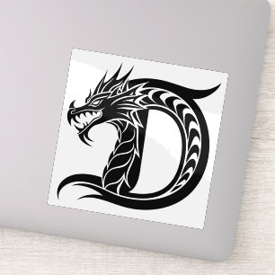 Drache gestalteter Buchstabe D, Drachenalphabet, M Aufkleber