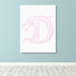 Drache gestalteter Buchstabe D, Drachenalphabet, M Leinwanddruck