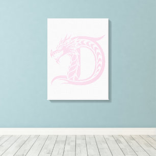 Drache gestalteter Buchstabe D, Drachenalphabet, M Leinwanddruck