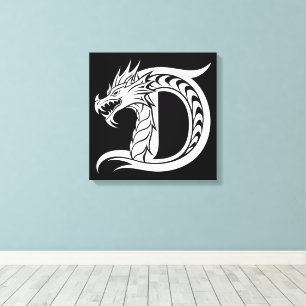 Drache gestalteter Buchstabe D, Drachenalphabet, M Leinwanddruck