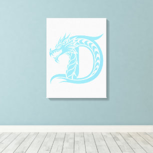 Drache gestalteter Buchstabe D, Drachenalphabet, M Leinwanddruck