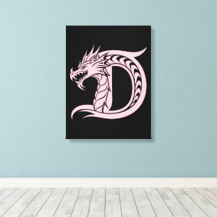Drache gestalteter Buchstabe D, Drachenalphabet, M Leinwanddruck