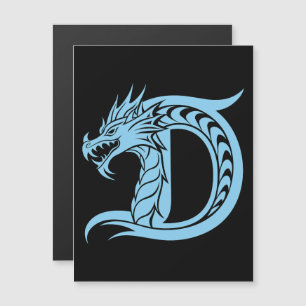 Drache gestalteter Buchstabe D, Drachenalphabet, M Magneteinladung