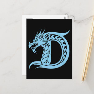 Drache gestalteter Buchstabe D, Drachenalphabet, M Postkarte