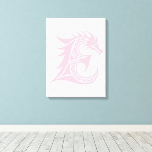Drache gestalteter Buchstabe E, Drachenalphabet, M Leinwanddruck