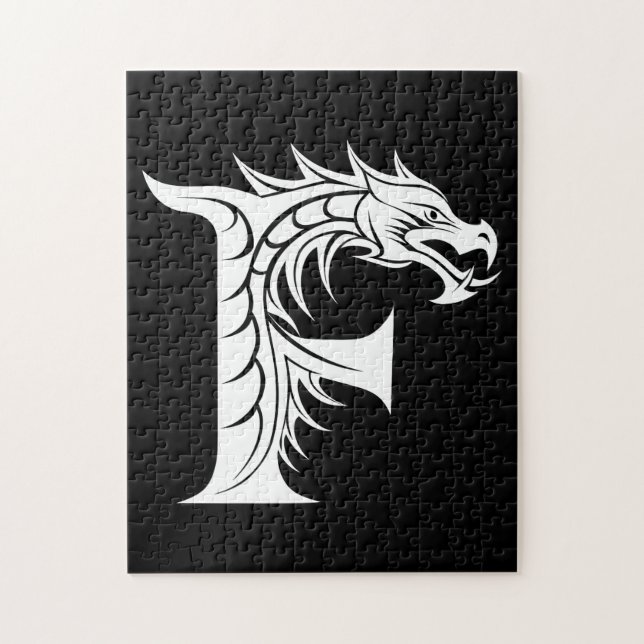 Drache gestalteter Buchstabe F, Drachenalphabet, M (Vertikal)