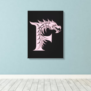 Drache gestalteter Buchstabe F, Drachenalphabet, M Leinwanddruck