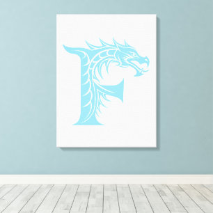 Drache gestalteter Buchstabe F, Drachenalphabet, M Leinwanddruck