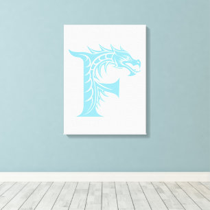 Drache gestalteter Buchstabe F, Drachenalphabet, M Leinwanddruck