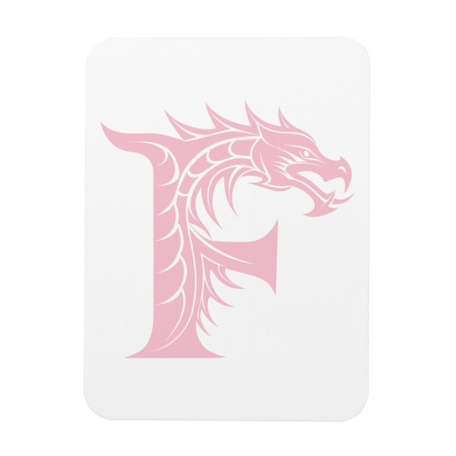 Drache gestalteter Buchstabe F, Drachenalphabet, M Magnet (Vertikal)