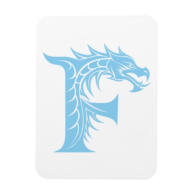 Drache gestalteter Buchstabe F, Drachenalphabet, M Magnet (Vertikal)