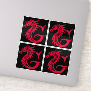 Drache gestalteter Buchstabe G, Drachenalphabet, M Aufkleber