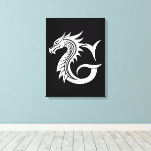 Drache gestalteter Buchstabe G, Drachenalphabet, M Leinwanddruck