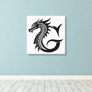 Drache gestalteter Buchstabe G, Drachenalphabet, M Leinwanddruck