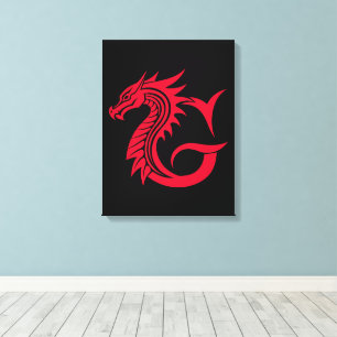 Drache gestalteter Buchstabe G, Drachenalphabet, M Leinwanddruck