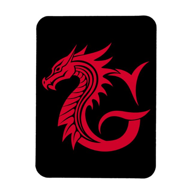Drache gestalteter Buchstabe G, Drachenalphabet, M Magnet (Vertikal)