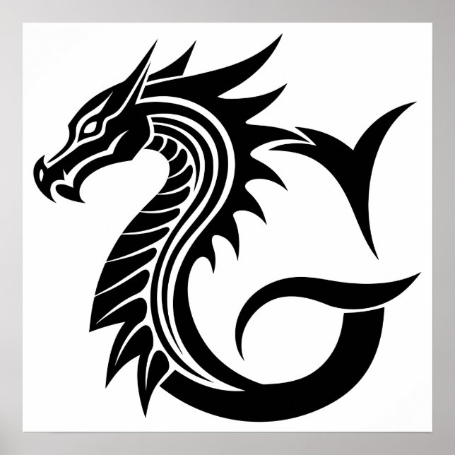 Drache gestalteter Buchstabe G, Drachenalphabet, M Poster (Vorne)