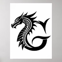 Drache gestalteter Buchstabe G, Drachenalphabet, M