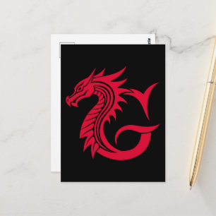 Drache gestalteter Buchstabe G, Drachenalphabet, M Postkarte