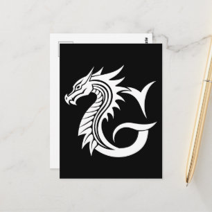 Drache gestalteter Buchstabe G, Drachenalphabet, M Postkarte