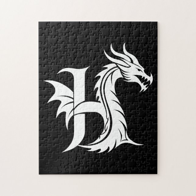 Drache gestalteter Buchstabe H, Drachenalphabet, M (Vertikal)