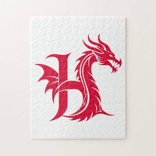 Drache gestalteter Buchstabe H, Drachenalphabet, M (Vertikal)