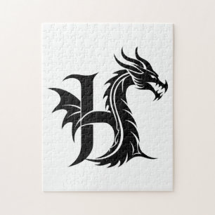 Drache gestalteter Buchstabe H, Drachenalphabet, M