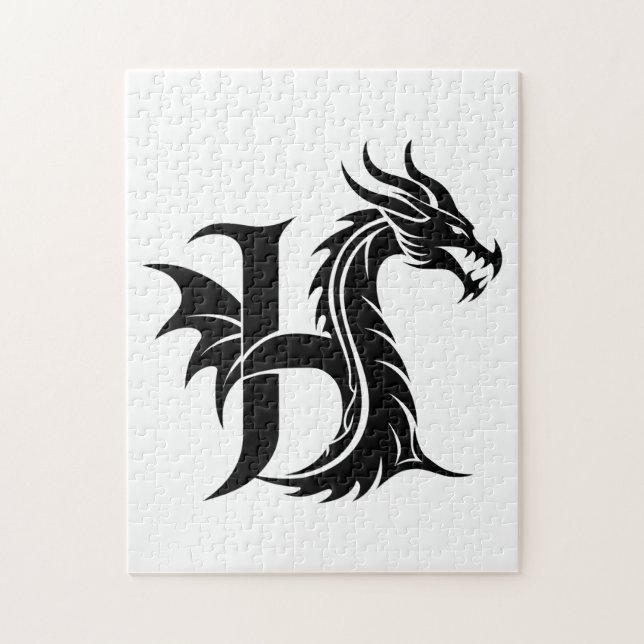 Drache gestalteter Buchstabe H, Drachenalphabet, M (Vertikal)