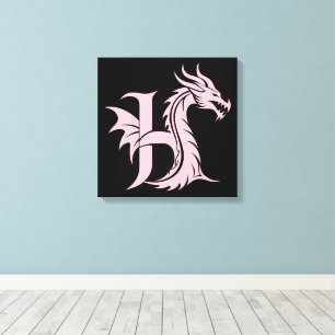 Drache gestalteter Buchstabe H, Drachenalphabet, M Leinwanddruck