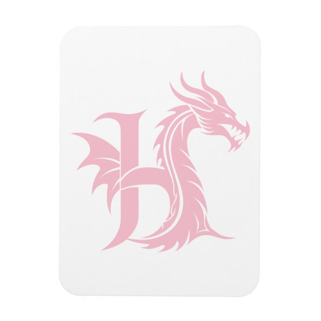 Drache gestalteter Buchstabe H, Drachenalphabet, M Magnet (Vertikal)