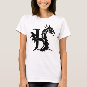 Drache gestalteter Buchstabe H, Drachenalphabet, M T-Shirt