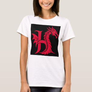 Drache gestalteter Buchstabe H, Drachenalphabet, M T-Shirt