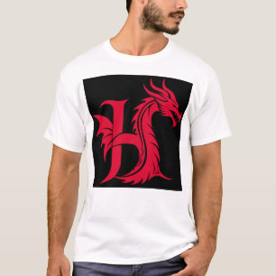 Drache gestalteter Buchstabe H, Drachenalphabet, M T-Shirt
